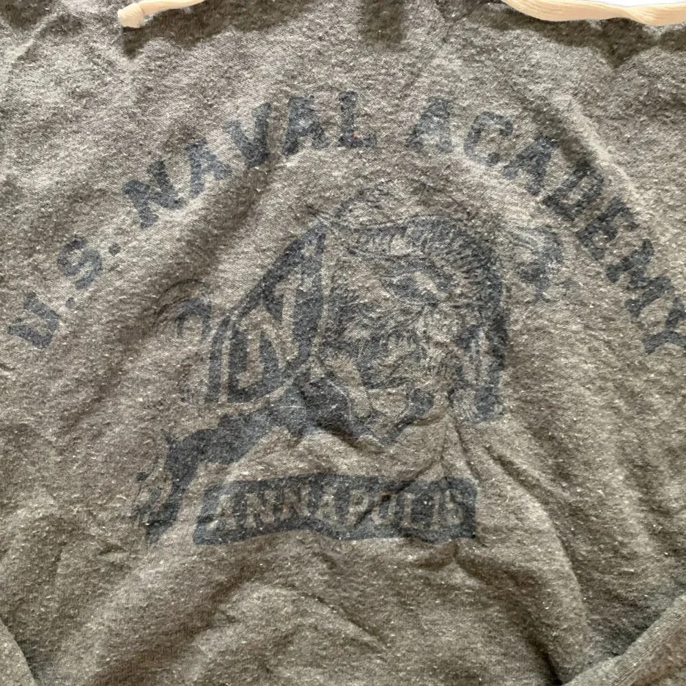 Alternative Apparel Men's Naval Academy Hoodie Sweatshirt Medium Heather Gray